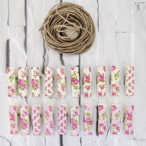 Floral Clothespins and Twine